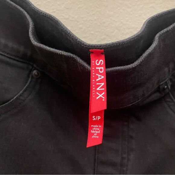 Spanx Distressed Ankle Skinny Denim Jean Legging Vintage Black Size Small - Picture 9 of 15